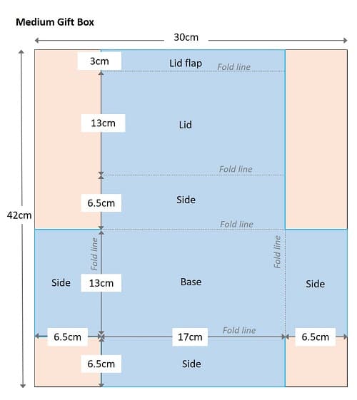 diy gift box template with measurements