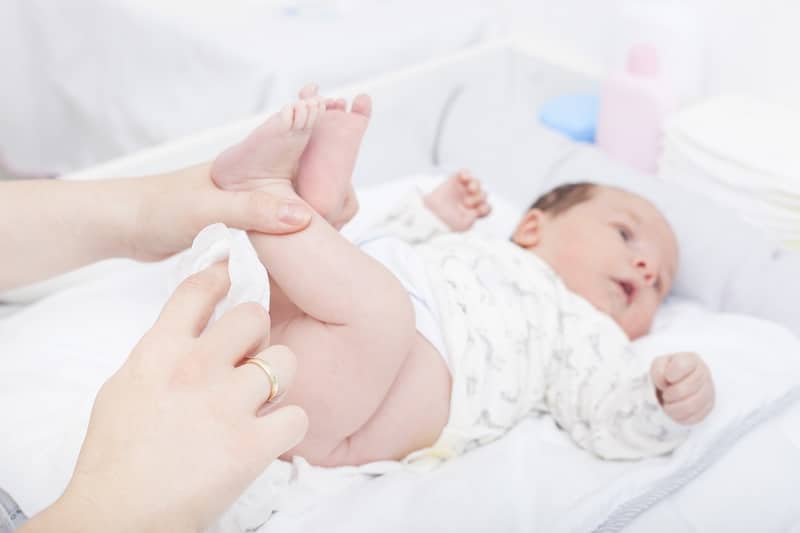 Changing baby can elicit Moro reflex