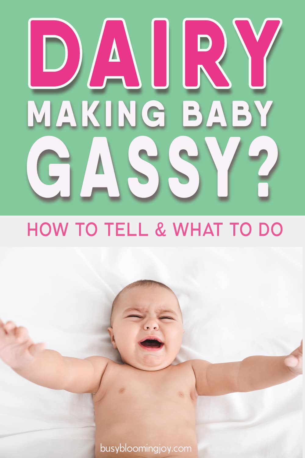 Is your baby gassy or have colic? Breastfeeding – the cause could be dairy (cow’s milk allergy or lactose intolerance) or another food making your baby gassy & cry a lot (colic). Dairy/cow’s milk can also contribute to acid reflux. Feeding baby cow’s milk formula & baby fussy, has gas pains, colic or acid reflux? It could be cow’s milk allergy or lactose intolerance. All about dairy intolerance/cow’s milk protein allergy & other food allergies here. Signs, symptoms, remedies, treatments.