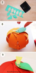 Super simple cutting activity for toddlers: 3D apple or pumpkin craft