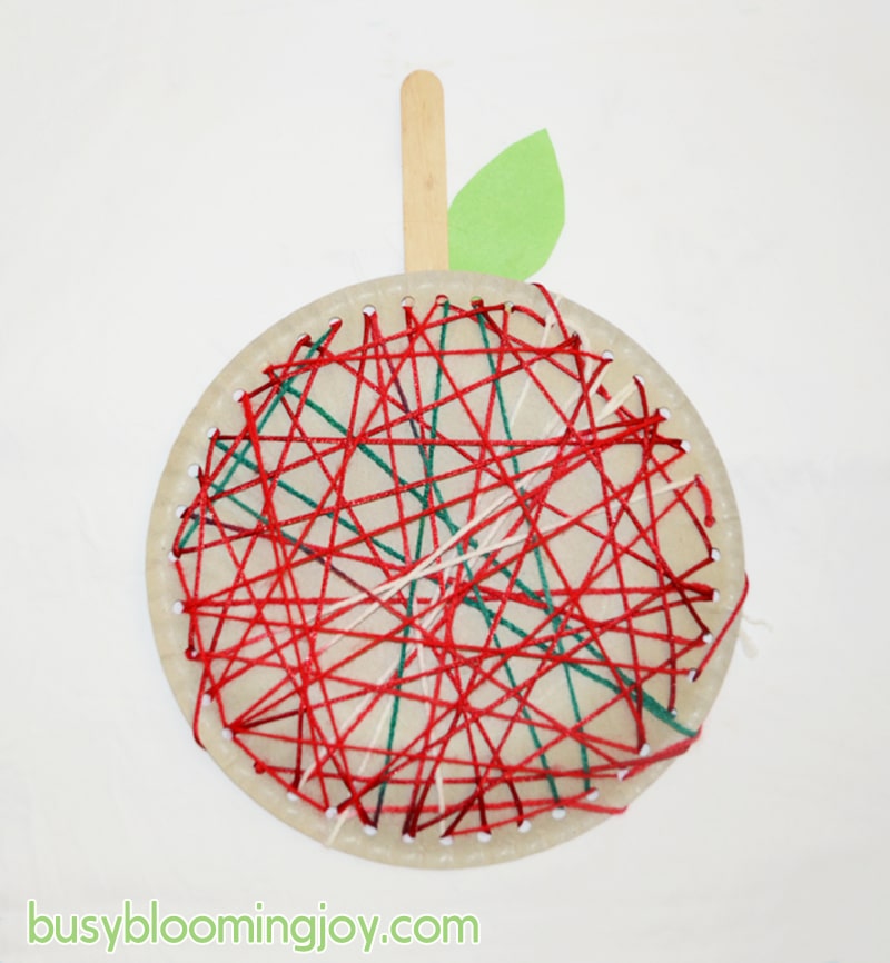 Fall apple lacing craft for toddlers