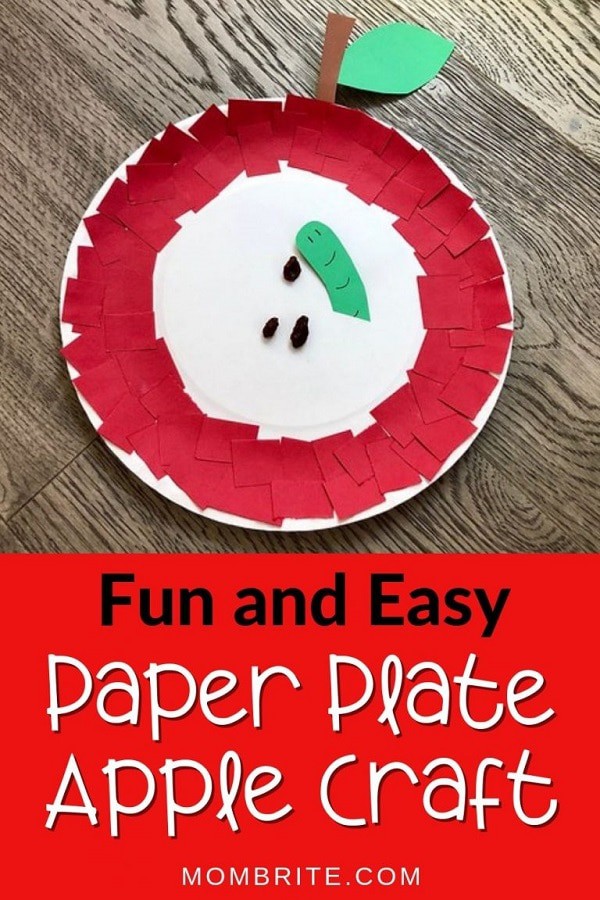 papirplade apple craft for fall for toddlers