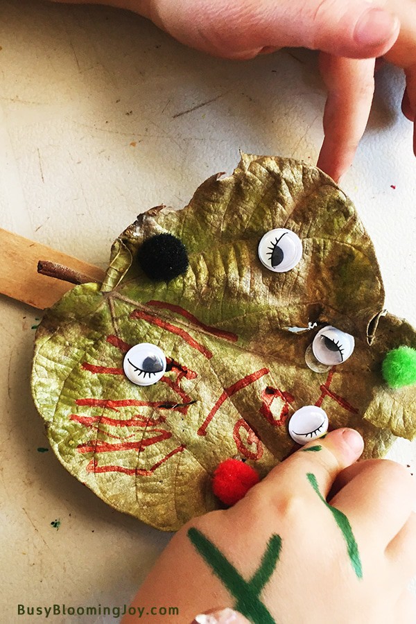 Sticking eyes onto lead monster craft