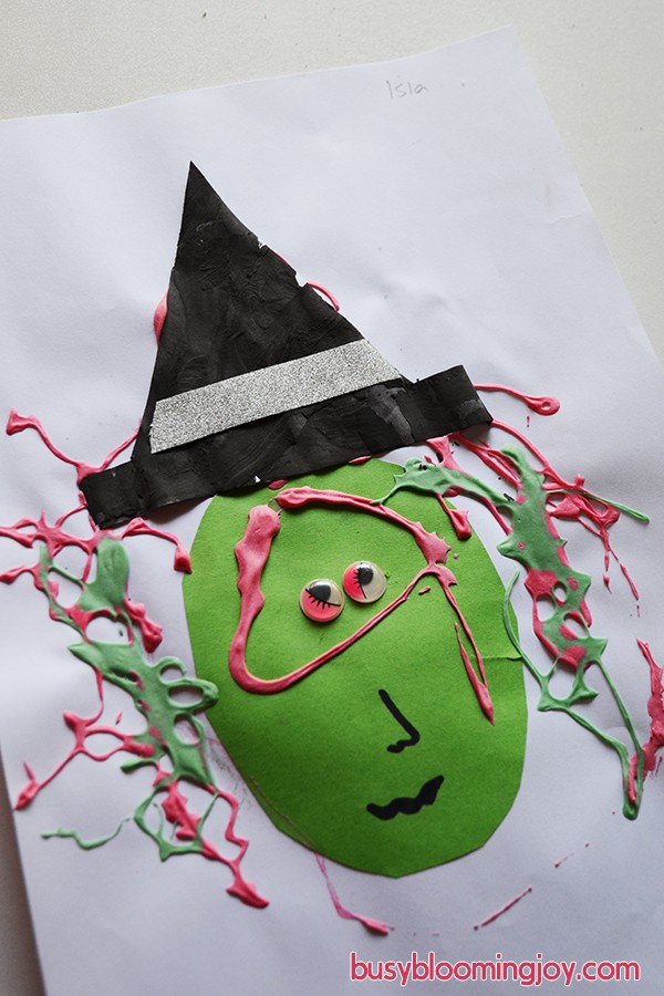 Puffy paint witch craft for Halloween