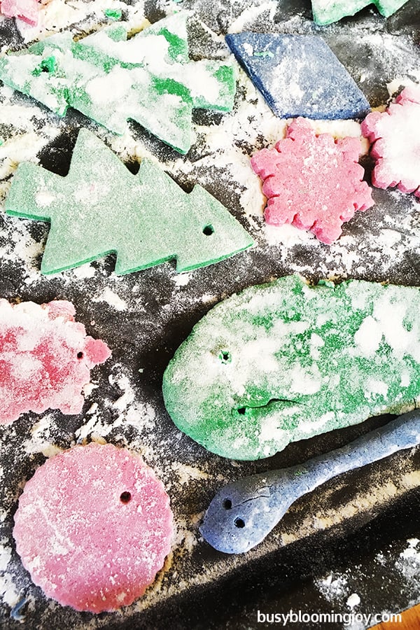 drying salt dough tree ornaments