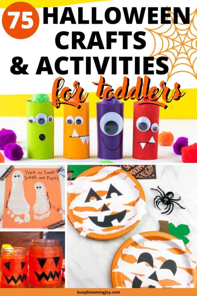 feature image for toddler halloween crafts activities