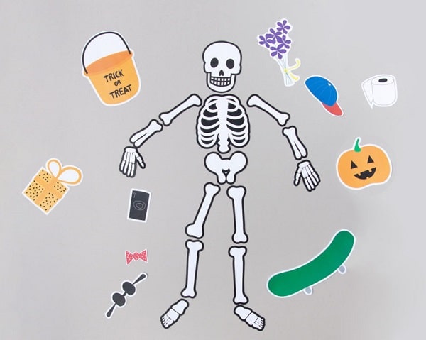 Paper skeleton learning activity for kids