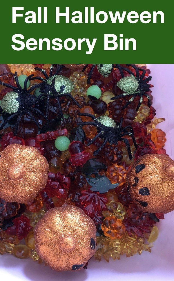 Halloween sensory bin for toddlers