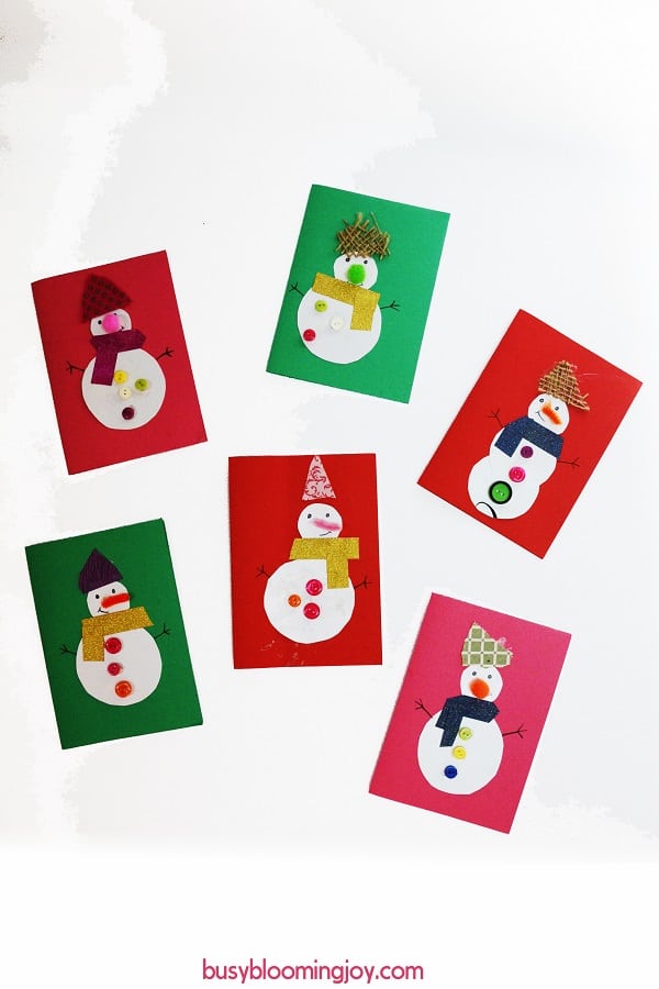 Finished snowman cards x6