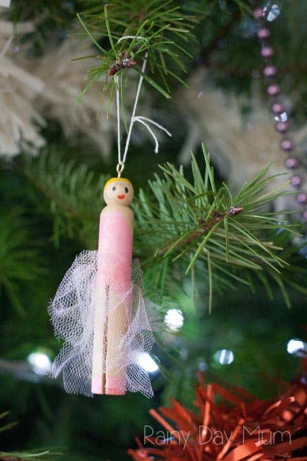 clothespin fairy homemade Christmas ornament 