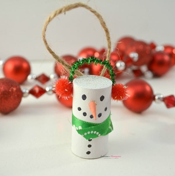 Cork snowman tree ornaments 