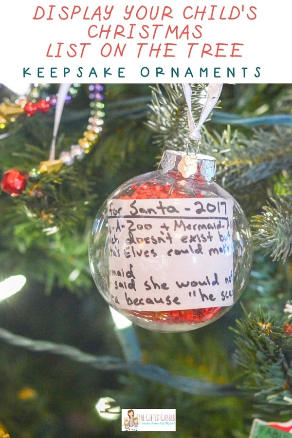 Homemade Christmas list baubel