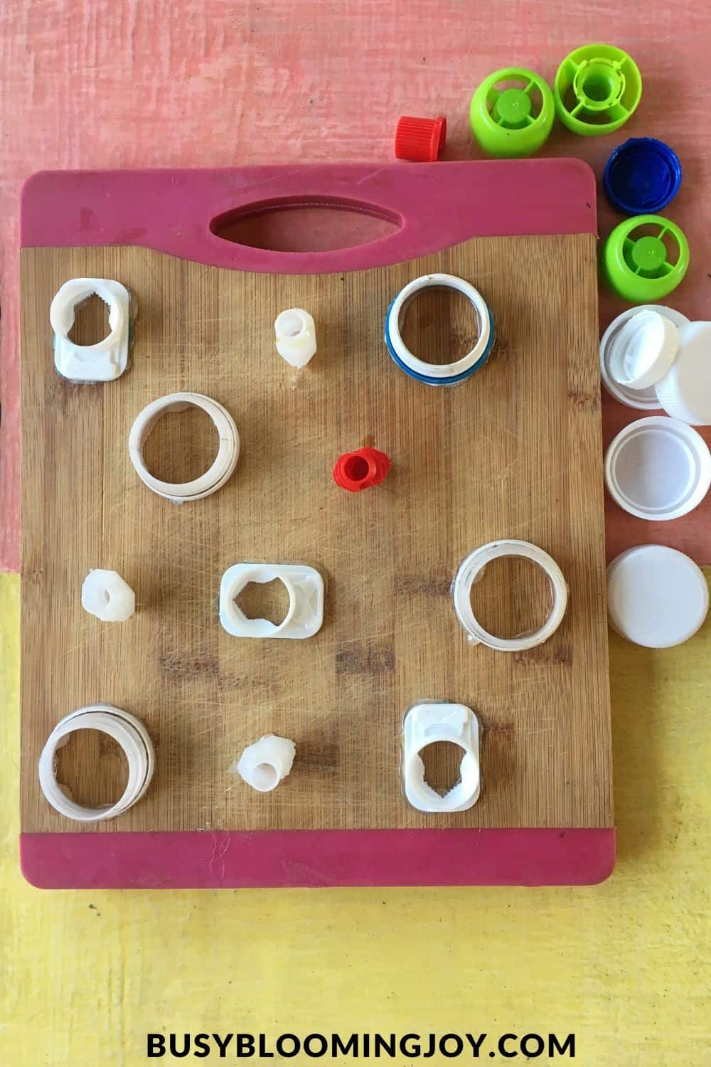 Glued and finished DIY fine motor toddler toy for 