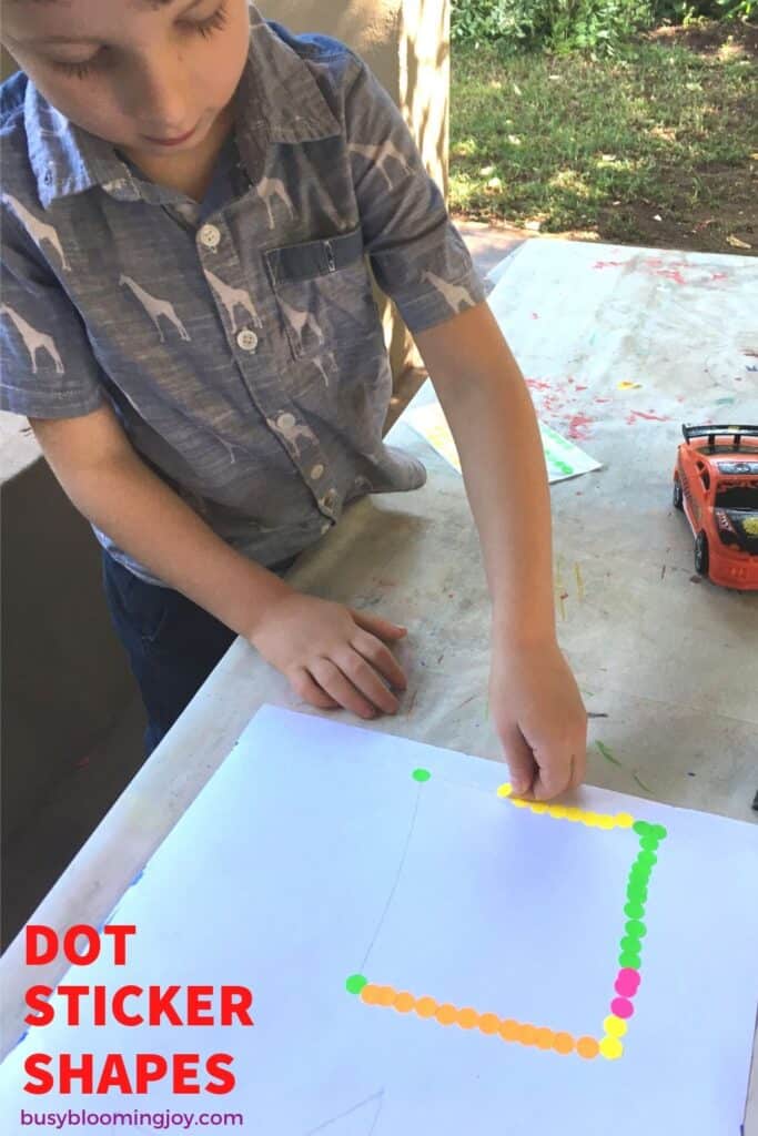dot sticker tracing preschooler or toddler activity