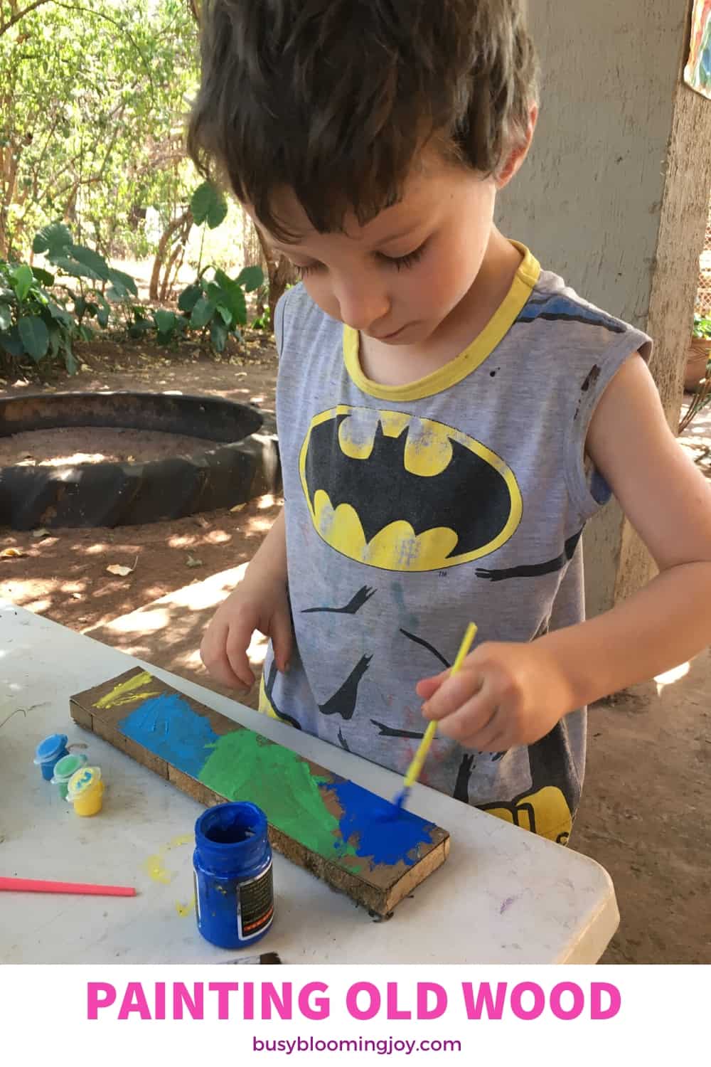 outdoor painting activity for preschoolers and toddlers