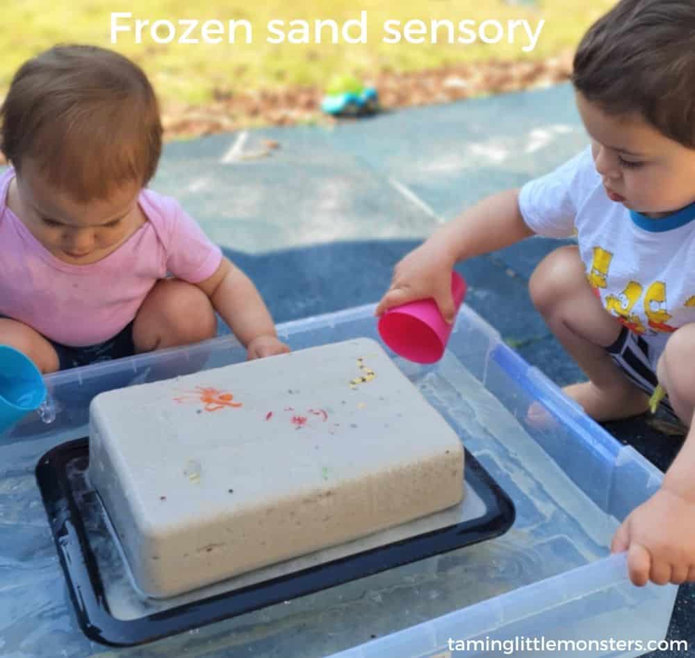 frozen sand sensory outdoor activities for 4 year olds