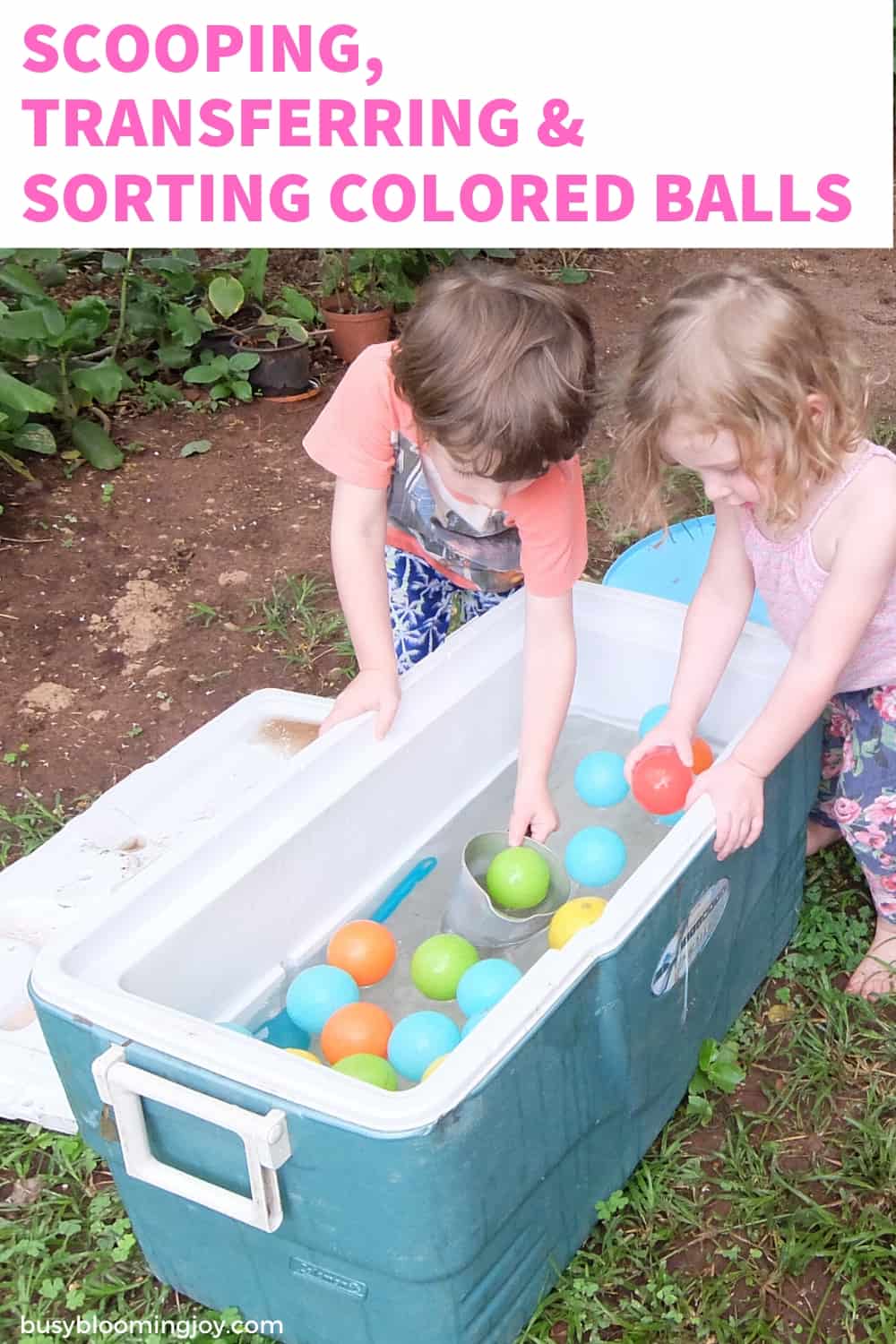 balls and water - outdoor activity for preschoolers