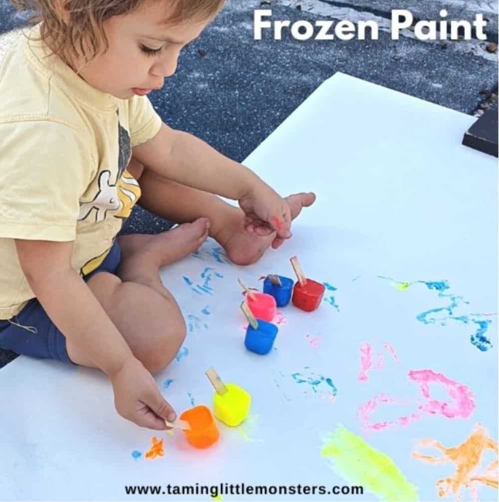 frozen painting outdoor activity perfect for preschool
