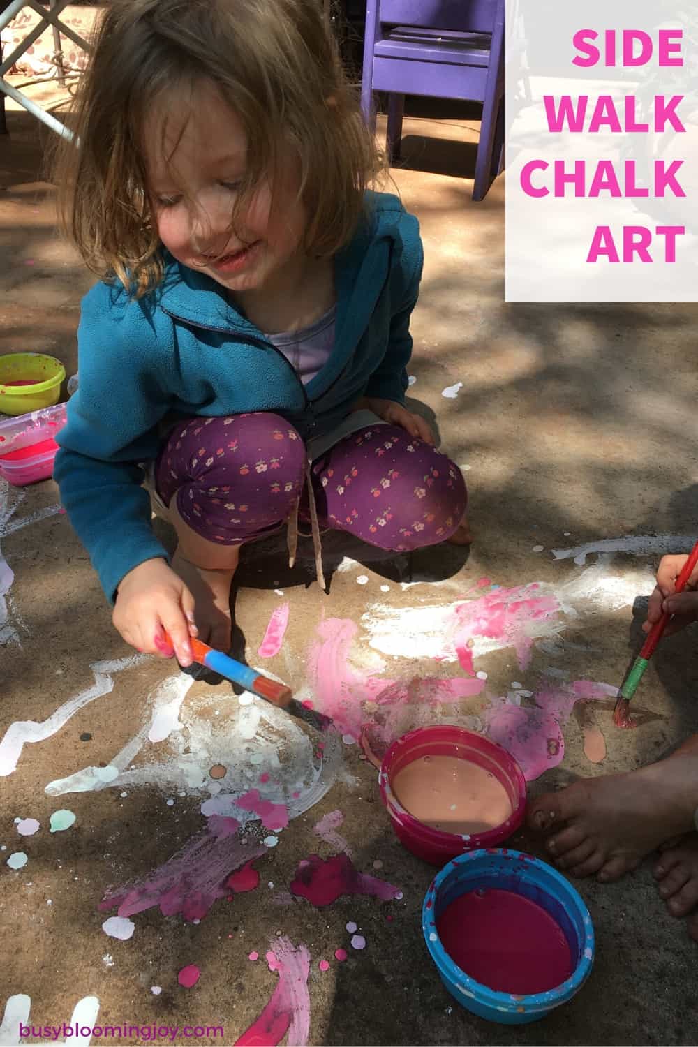 sidewalk chalk art - fun outdoor activity for preschoolers