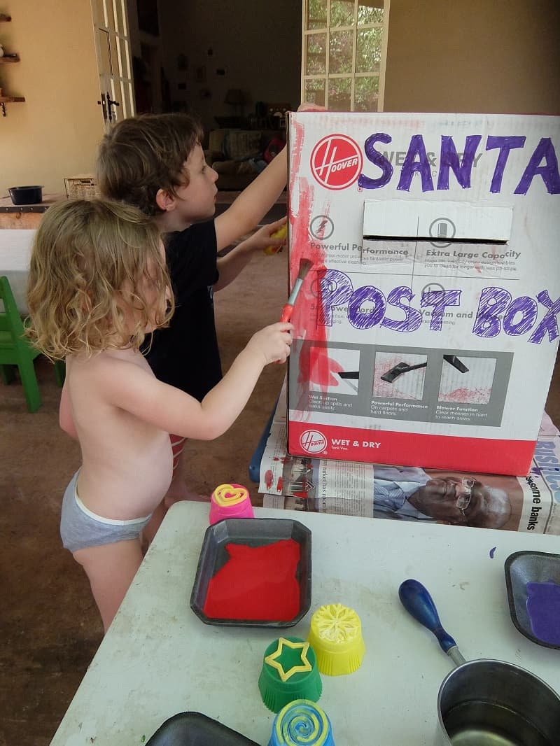 Santa post box Christmas activity for toddlers & preschoolers