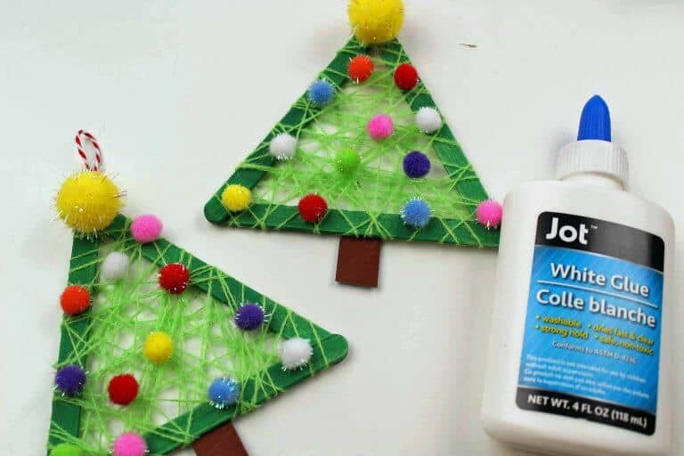 Craft stick Christmas tree craft for kids