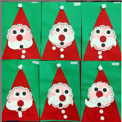 doily Santa Claus Christmas crafts for toddlers