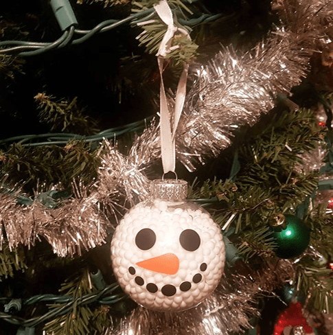 snowman ornament Christmas craft for preschoolers