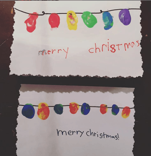 Thumbprint preschool Christmas crafts