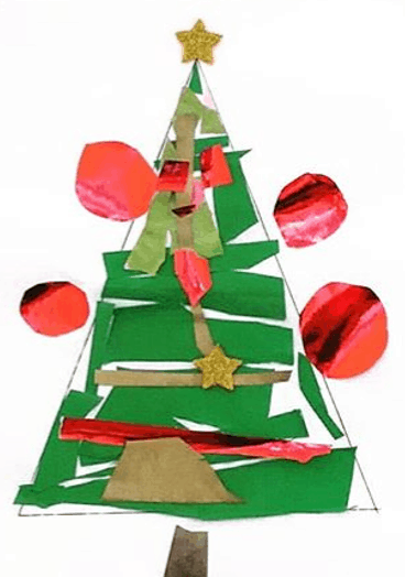 paper strips Christmas tree crafts for 3 year olds