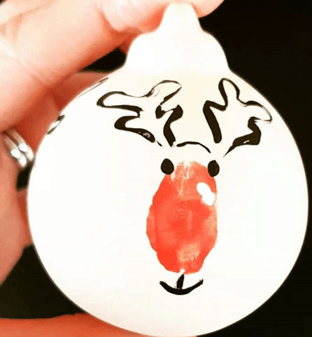 Rudolph ornament Christmas crafts for toddlers age 3-4
