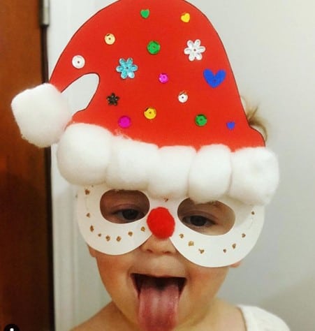 Santa hat and mask Christmas craft ideas for preschoolers