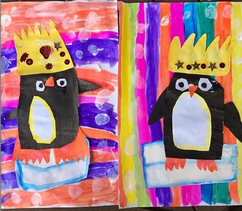 Penguin painting preschooler craft to make this Christmas 