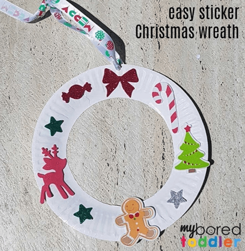 easy Christmas wreath for toddlers to make