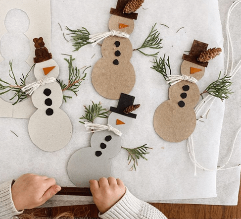 snowmen preschooler Christmas craft