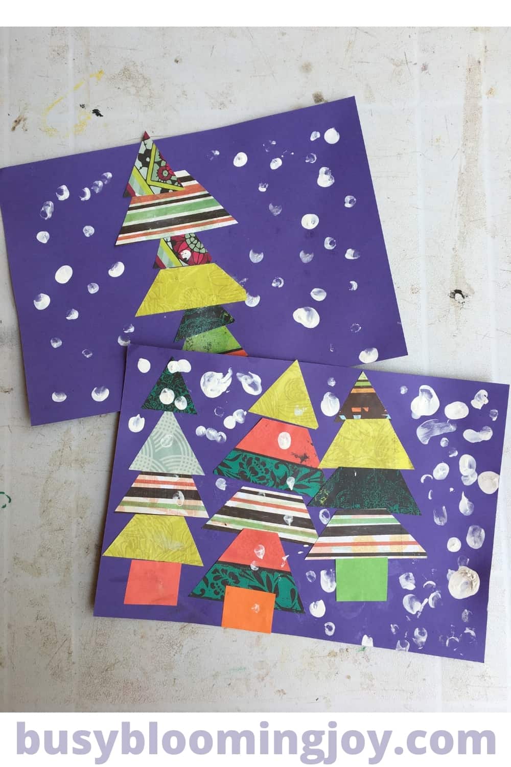 Shape & fingerprint christmas crafts for toddlers age 1-2