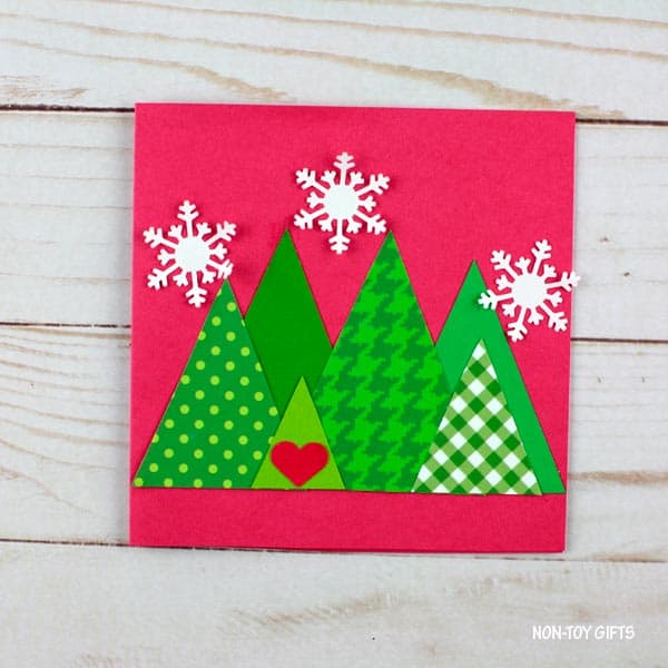 Triangle trees Christmas crafts for toddlers age 3-4