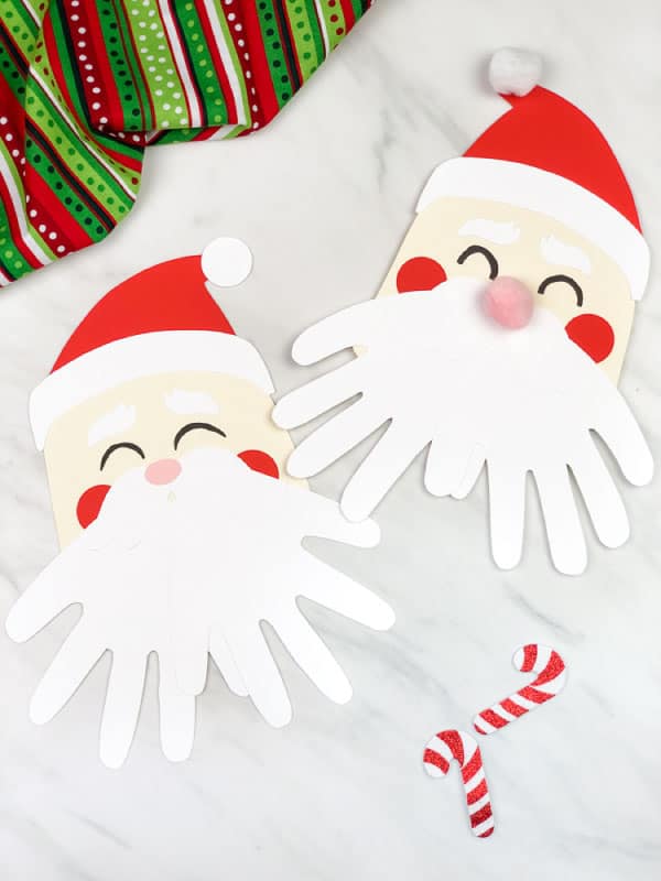 Santa handprint craft for preschoolers to make this Christmas