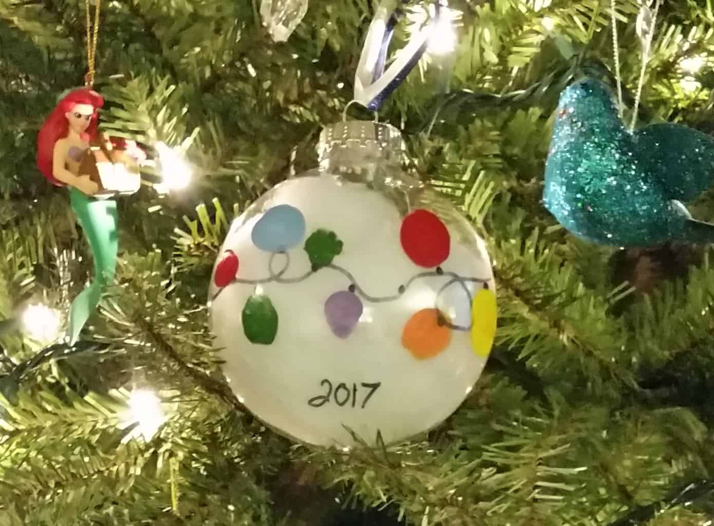 Thumbprint Christmas ornament for kids to make