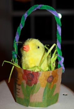 Coffee cup Easter basket craft for toddlers from Green Owl Art