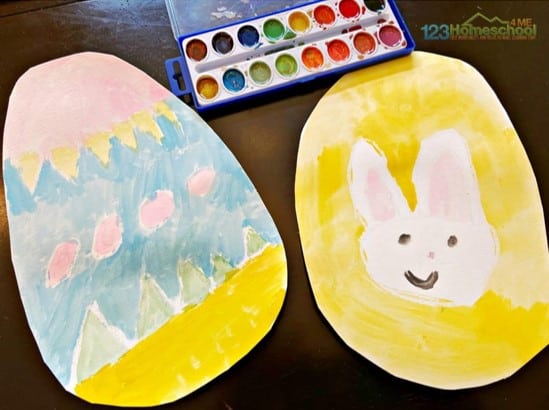 Water resist Easter egg craft from 123 Homeschool For Me for preschoolers