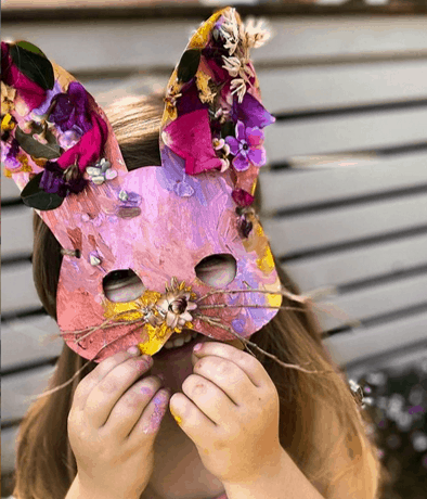 Easter bunny nature mask from @bayareatoddlers