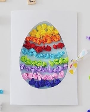 fun Tissue paper Easter egg card @lecibocianpl for little kids 2 3 4 5 years old