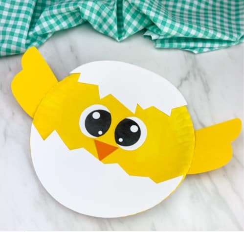 Easy Paper plate chick craft from Simple Every Day Mom for toddlers and preschoolers