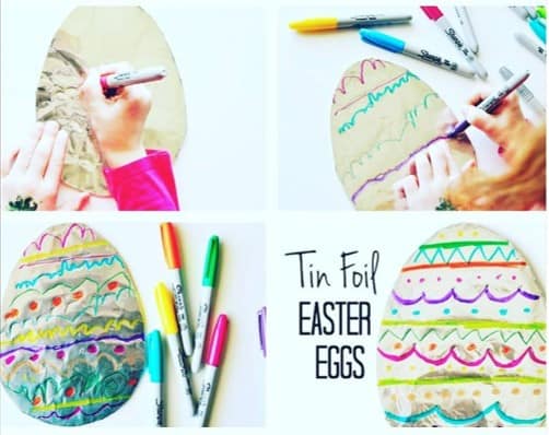 Tin foil easy Easter egg craft from @Tin foil Easter egg craft