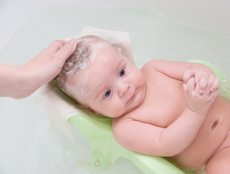 When learning how to bathe a newborn, you need to know how often to wash baby's hair - once a week should be plenty