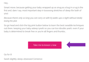 How to swaddle guide email insert
