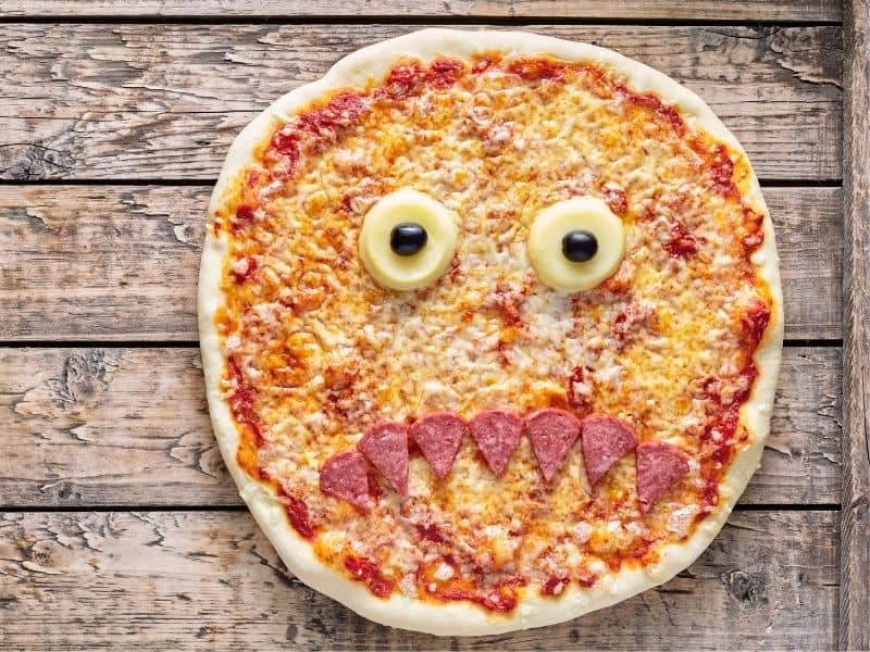 scarry monster pizza halloween treats for kids