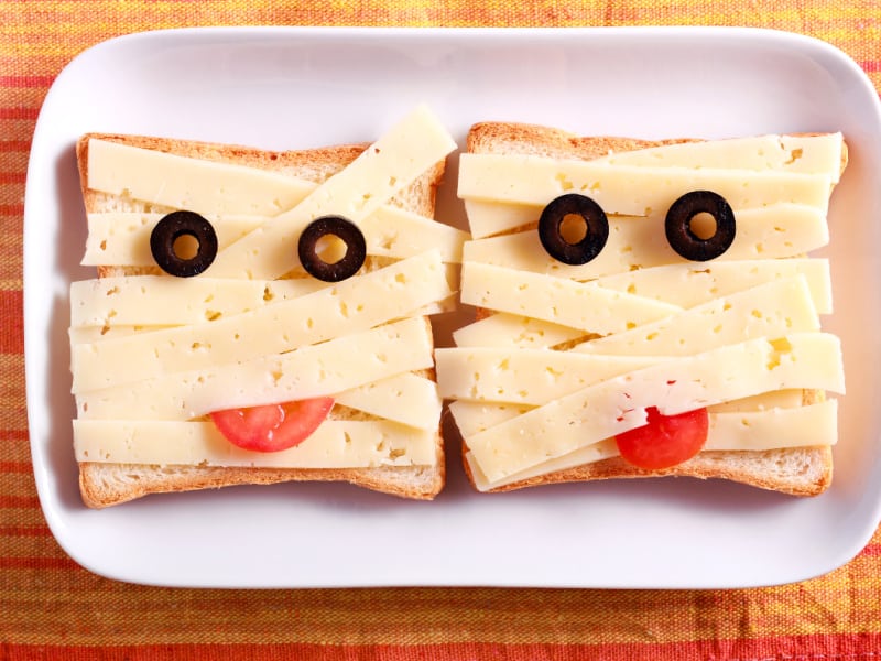 cheesy halloween bread snacks for toddlers