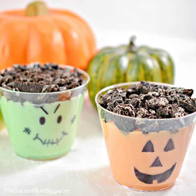 Halloween Pudding Cups for toddler parties
