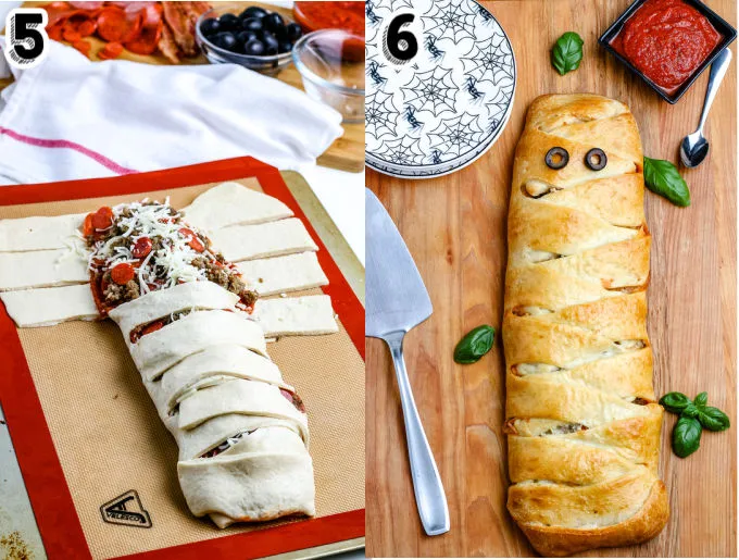 toddler halloween party food idea - calzone pizza